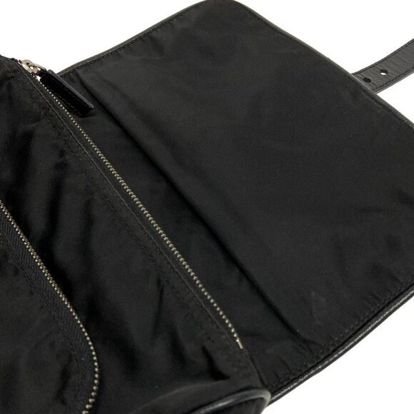 Auth PRADA - Black Nylon Leather Shoulder Bag - Picture 12 of 16